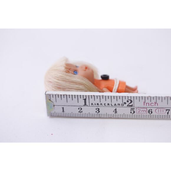 Liddle Kiddles, Clone, Mini Doll, Blonde, Orange Dress, Vintage, ~ 250929-WH 763 - Picture 3 of 3